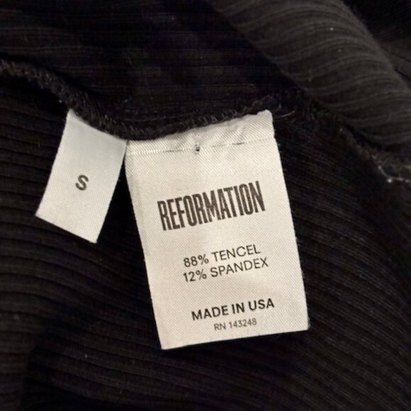 Reformation Black Ribbed Tee Shirt Mini Dress, size Small - Picture 5 of 6